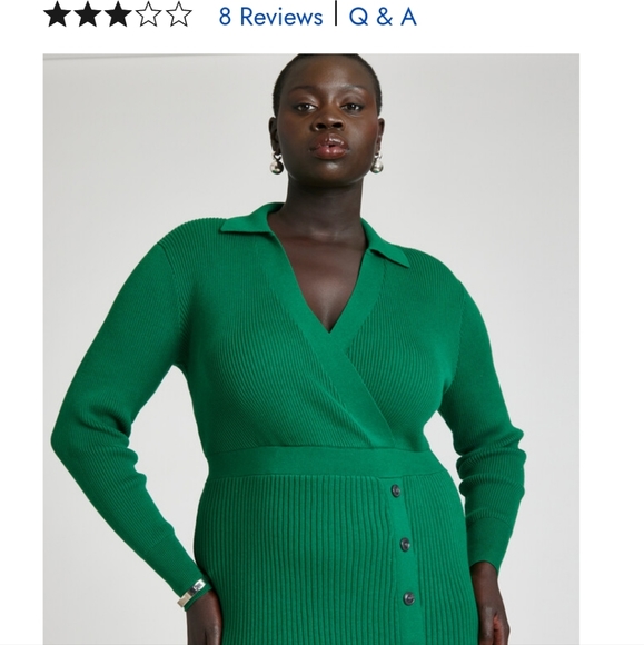 Black 22/24 Eloquii Ribbed Sweater Dress - Picture 5 of 5